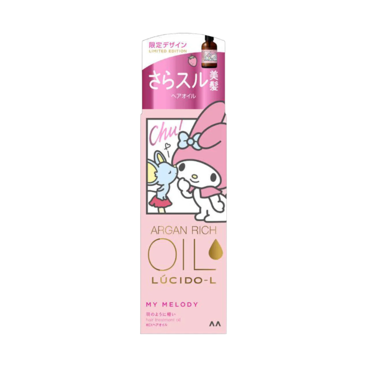 Mandom LUCIDO-L X Sanrio Oil Treatment EX Hair Oil Special Design (My Melody) 乐丝朵-L x 三丽鸥 摩洛哥护发精华油 (美乐蒂) 60ml