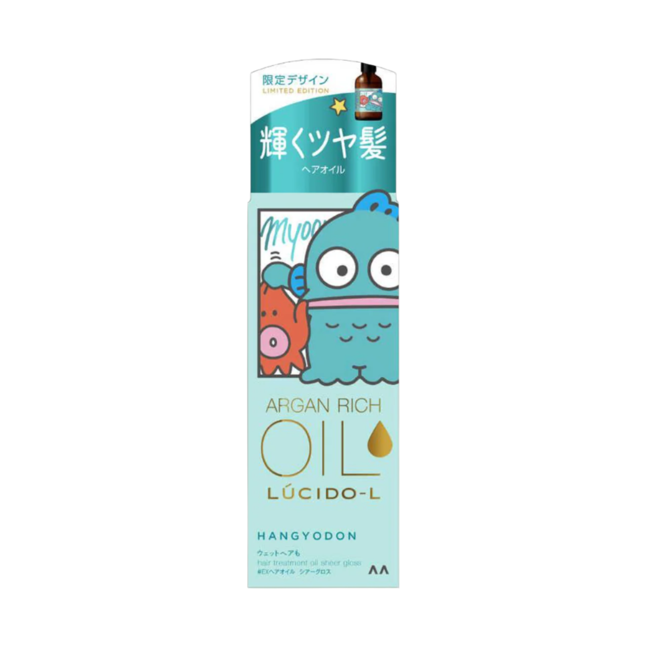 Mandom LUCIDO-L X Sanrio Oil Treatment EX Hair Oil Sheer Gloss Special Design (Hangyodon) 乐丝朵-L x 三丽鸥 摩洛哥护发精华油 亮泽型 (小丑鱼) 60ml