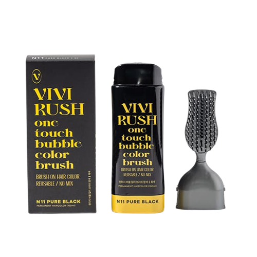 VIVI RUSH One Touch Bubble Color Brush N11 Pure Black 韩国 VIVIRUSH 发刷式泡泡染发剂 N11 纯黑 100ml