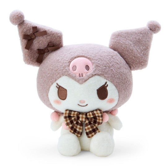 Sanrio Kuromi Fluffy Mocha Check M Plush  三雨鴎 库洛米蓬松摩卡格纹公仔 M