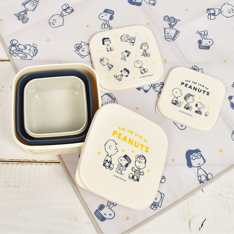 Kamio Japan Snoopy Lunch Box 3pcs Set (Good Friends) 日本Kamio 史努比午餐盒3件组 (好朋友款)
