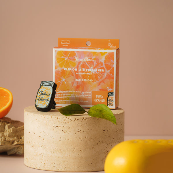 John's Blend Clip-on Air Freshener Jar Design (Musk Orange) 日本JOHN’S BLEND 车用夹式空气清新剂 (麝香橙香)