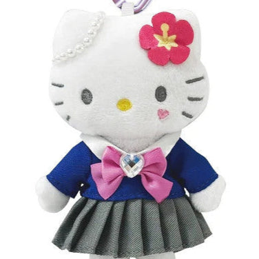 SANRIO Hello Kitty Style Up Mascot (KoGal) 三丽鸥 凯蒂猫绒毛长腿玩偶吊饰 (灰色百褶裙)
