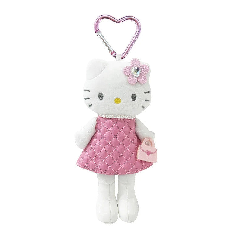 SANRIO Hello Kitty Style Up Mascot (Pink Quilt) 三丽鸥 凯蒂猫绒毛长腿玩偶吊饰 (粉色菱格)