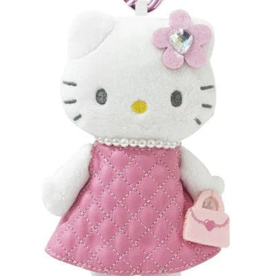 SANRIO Hello Kitty Style Up Mascot (Pink Quilt) 三丽鸥 凯蒂猫绒毛长腿玩偶吊饰 (粉色菱格)