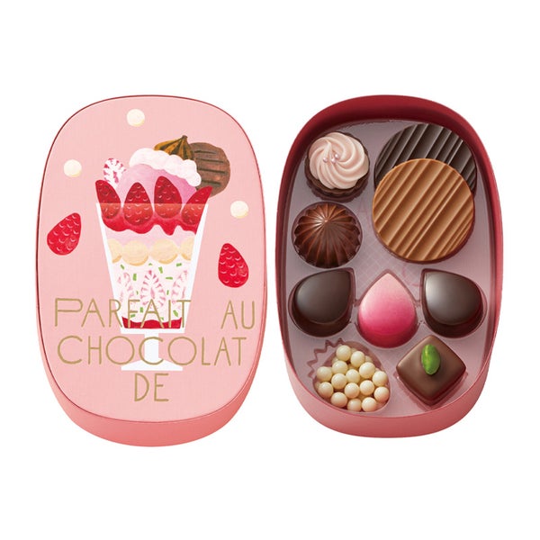 Morozoff Parfait with Chocolate In Love with Strawberry Valentine Chocolate (Strawberry Parfait) 8 pcs/box  日本Morozoff 爱上草莓情人节巧克力 (草莓芭菲) 8枚/盒