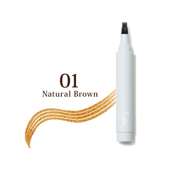 Fujiko Kakitashi Eyebrow Tint #01 Natural Brown 1pc 日本FUJIKO立体四头分叉液体眉笔 #01 自然棕 1pc