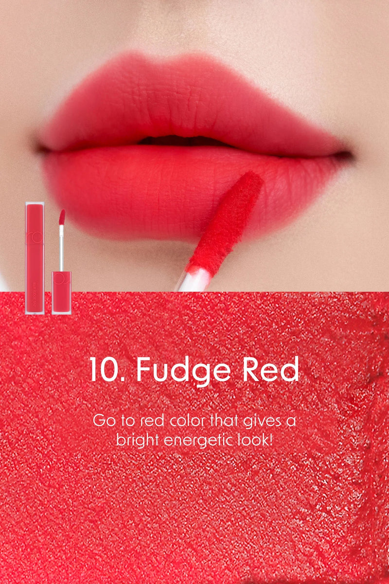 rom&nd Blur Fudge Tint Lip Color #10 Fudge Red 5.0g 韩国rom&nd迷雾软糖系列持久显色丝绒哑光唇釉 #10 草莓软糖 5.0g