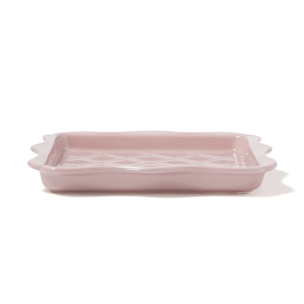 Francfranc Frill Toast Plate - Pink 日本Francfranc陶瓷华夫饼餐盘 - 粉色