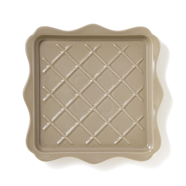 Francfranc Frill Toast Plate - Gray 日本Francfranc陶瓷华夫饼餐盘 - 灰色