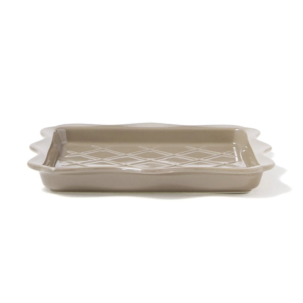 Francfranc Frill Toast Plate - Gray 日本Francfranc陶瓷华夫饼餐盘 - 灰色