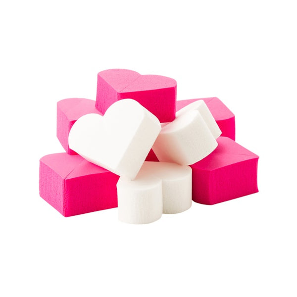 SHO-BI Heart Puff Makeup Sponge (10PCS/5PCS) 爱心化妆海绵粉扑 桶装 10枚入