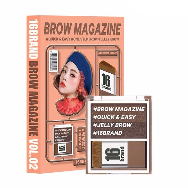 16 BRAND Brow Magazine Eyebrow Palette (Vol.02 Coco Brown) 7.1g 韩国16 BRAND 迷你杂志双色雾感眉彩盘 (Vol.02 可可棕 ) 3.6g