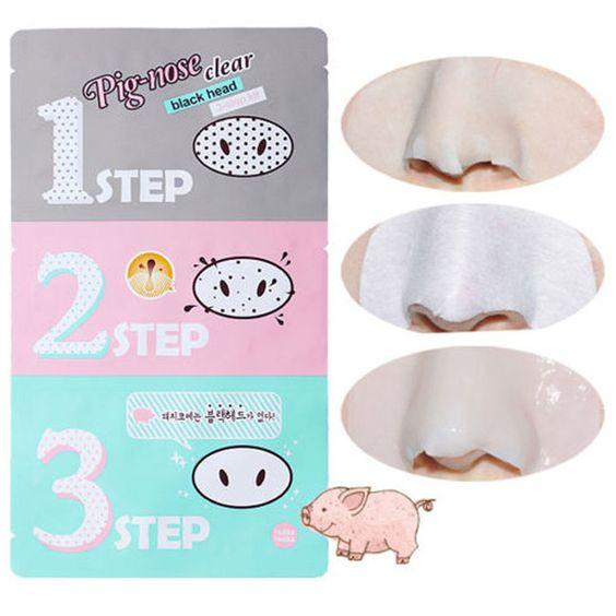 HOLIKA HOLIKA Pig-Nose Clear Black Head 3-Step Kit (1 Set) 韩国HOLIKA HOLIKA 猪鼻贴去黑头三部曲套装 1件入