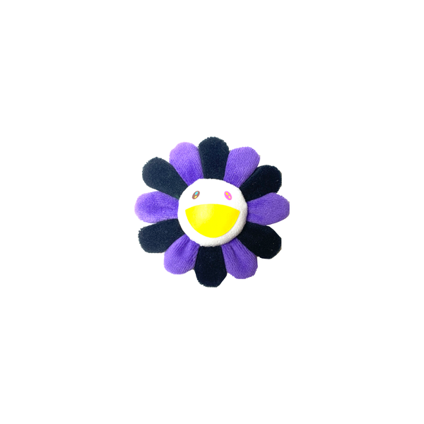 Takashi Murakami Flowers Plush Pin - Purple & Black 1pc 日本村上隆七彩太阳花毛绒胸针 - 黑紫色 1枚