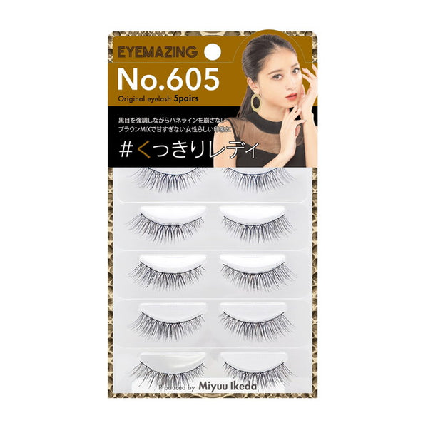 EYEMAZING X Miyu Ikeda Eyelashes (No.605 #Clear Lady) 5 pairs 日本EYEMAZING 池田美优精细假睫毛 (No.605 #清晰女生) 五对