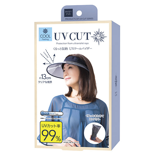 Needs LABO UV Cut Cool Feeling Foldable Visor Cap w/ Storage Bag (Blue Dots) 日本NEEDS LABO 防UV冰感可折叠太阳帽 (附收纳袋) 蓝点款