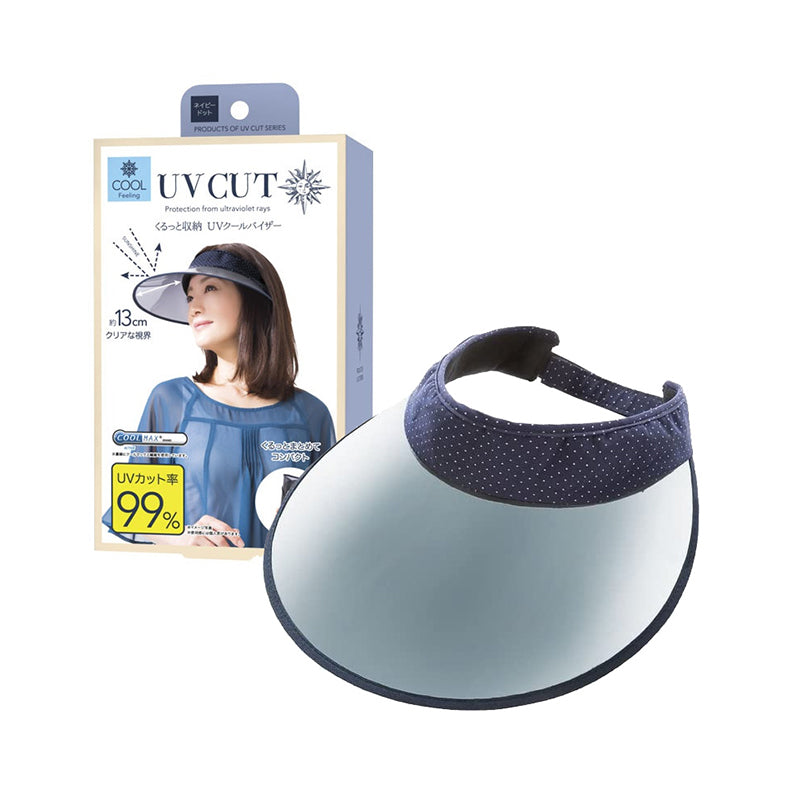 Needs LABO UV Cut Cool Feeling Foldable Visor Cap w/ Storage Bag (Blue Dots) 日本NEEDS LABO 防UV冰感可折叠太阳帽 (附收纳袋) 蓝点款