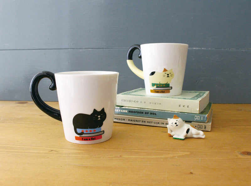 Decole Concombre Cat Tail Mug (Black Cat) 日本Decole Concombre 猫杂货猫尾巴马克杯 (黑猫)