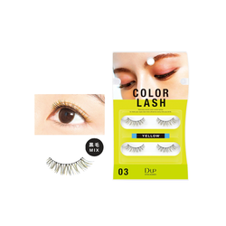 D-UP Color Lash false eyelashes #03 Yellow 2 pairs (4 pcs)日本D-UP自然卷翘炫彩编织假眼睫毛 #03 黄色