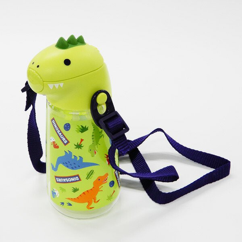 Skater PDSH5-A Kids Water Bottle with Straw Clear Bottle Dinosaur