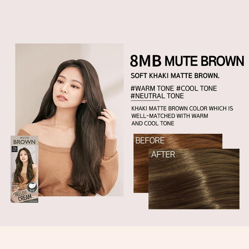 MISE EN SCENE HELLO CREAM HAIR COLOR (8MB Mute Brown) 爱茉莉 HELLO Cream 染发剂 (8MB 多彩棕色)
