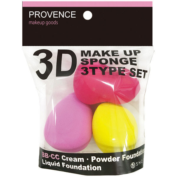 SHO-BI Provence 3D Makeup Sponge 3 Type Set