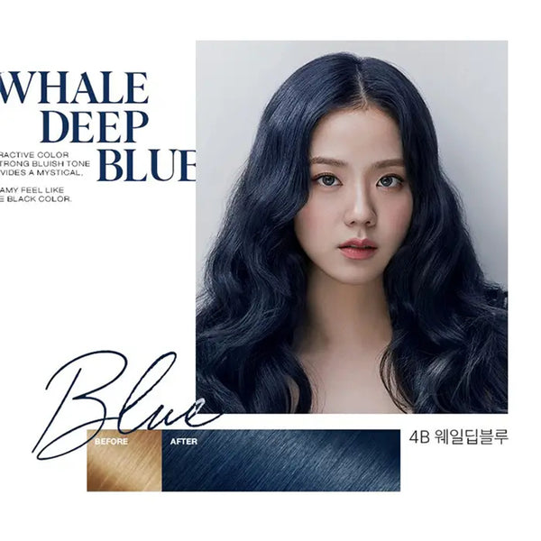 Mise En Scene Hello Bubble x BLACKPINK Hair Color 2022 ver. (4B Whale Deep Blue) 爱茉莉 HELLO BUBBLE x BLACKPINK 泡沫染发剂 2022新版 (4B 鲸鱼蓝)