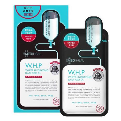 MEDIHEAL W.H.P White Hydrating Charcoal-Mineral Mask EX. (1pc/10pcs) 美白保湿黑炭面膜