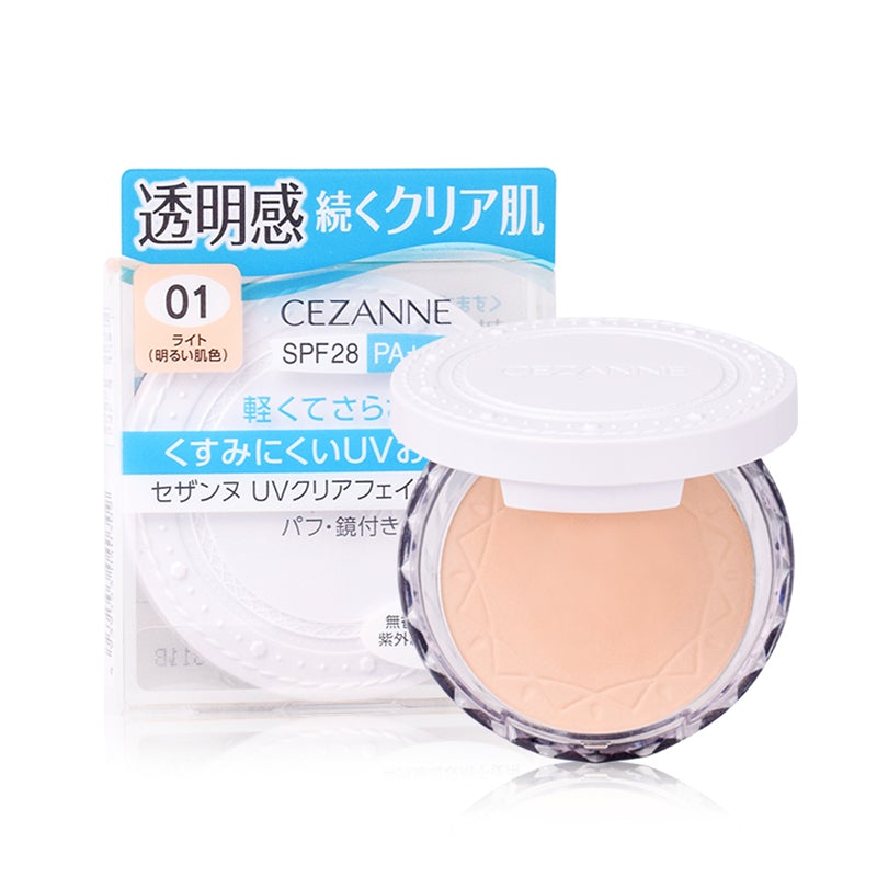 CEZANNE UV Clear Face Powder 01 Light SPF28/PA+++ 1pc 倩丽保湿防晒粉饼 明亮色 1pc