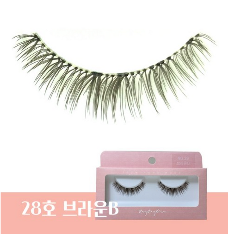 EYEYOU 100% Hand Made Eyelashes (NO.28-Brown B) 韩国EYE YOU 100％纯手工睫毛 (NO.28-棕色B)