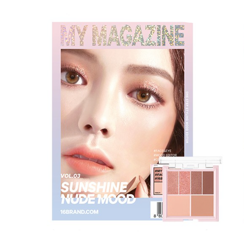 16 BRAND My Magazine Multi Palette (Vol.03  Sunset Nude Mood) 8g 韩国16 BRAND 迷你杂志彩妆盘 (Vol.03 肉桂奶茶) 8g