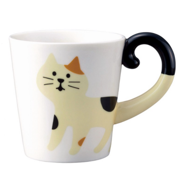 Decole Concombre Cat Tail Mug (Mike Cat) 日本Decole Concombre 猫杂货猫尾巴马克杯 (黄猫)