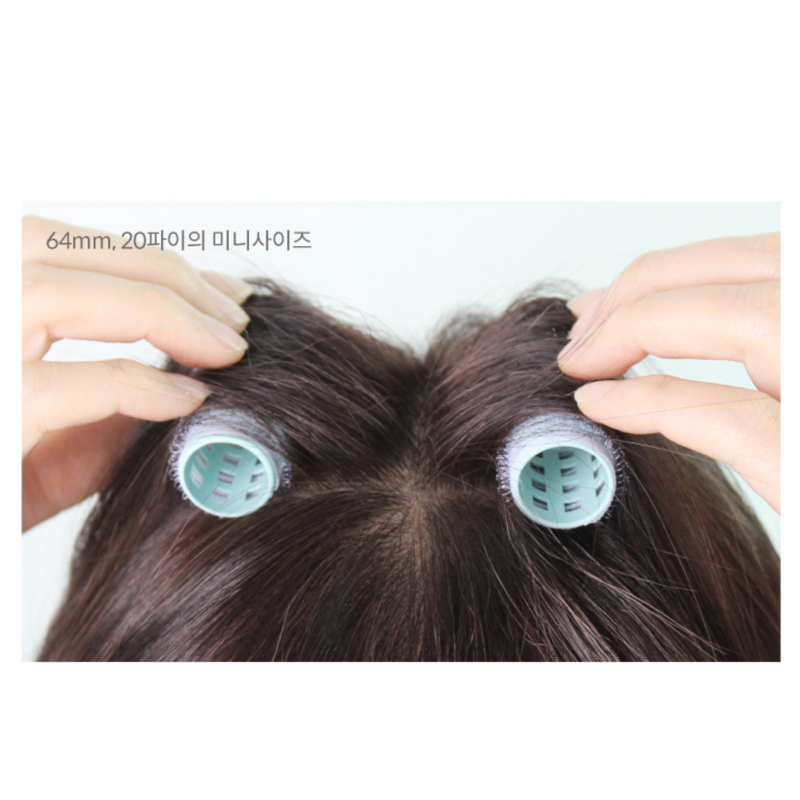 GLOSS & GLOW Root Volume Hair Rollers 20mm (Mint Sherbet) 12pcs/box 韩国Gloss & Glow 发根蓬松卷发筒 20mm (薄荷果子露) 12枚入/盒
