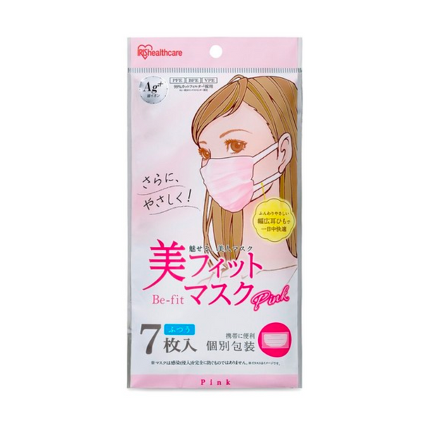 IRIS healthcare Be-Fit Beauty Fit Silver Ion Ag+ Mask #Pink 7pcs 日本爱丽思美颜Ag+银离子口罩 粉色 7枚