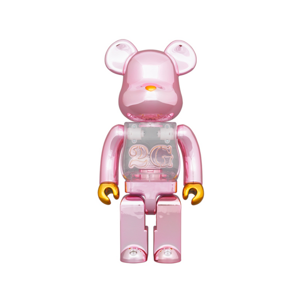 Bearbrick x 2G Pink Gold Chrome 100% & 400% Set Edition 日本Bearbrick 2G粉色电镀系列100% & 400%组合摆件