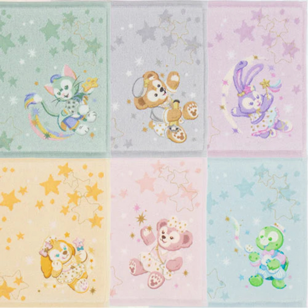 TOKYO Duffy & Friends 20th Anniversary Starry Dreams Collection Mini Towel Set (6pcs) 东京迪士尼 达菲和他的朋友们 20周年限定闪耀系列小毛巾套装 (6枚)
