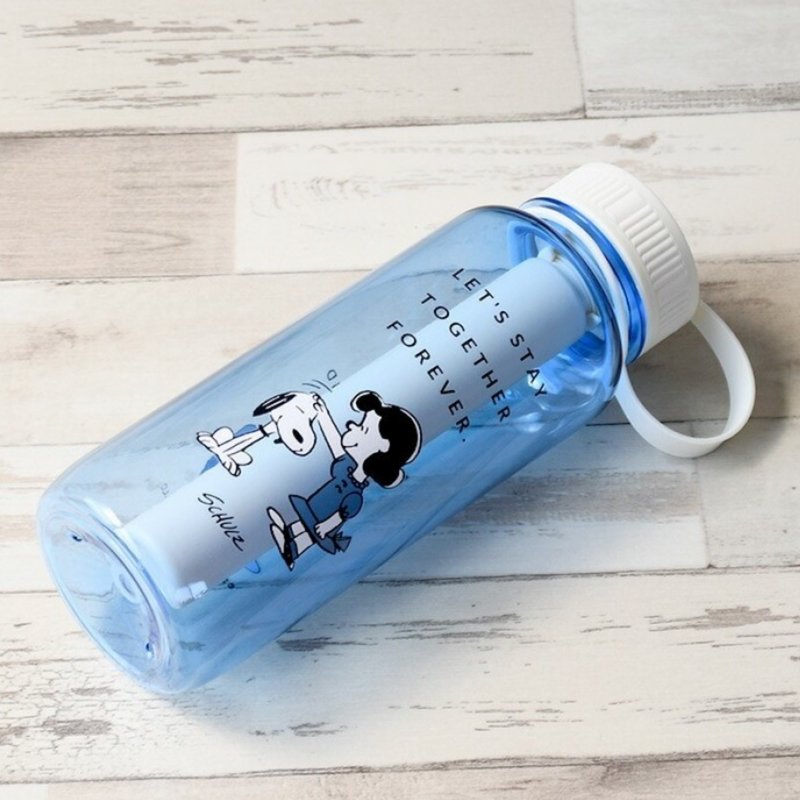 Japan Snoopy Clear Bottle with Ice Tube (Blue) 日本史努比 冰柱透明冷水瓶 (蓝色) 750ML