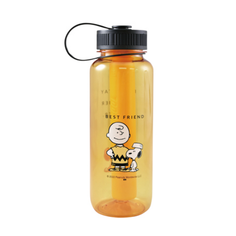 Japan Snoopy Clear Bottle with Ice Tube (Orange) 日本史努比 冰柱透明冷水瓶 (橘色) 750ML