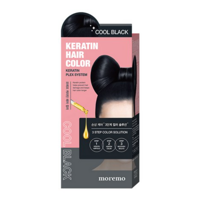 MOREMO Keratin Hair Color (1CB Cool Black) 茉芮茉 角蛋白護理染发剂 (1CB冷雾黑) 60g