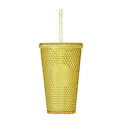 Starbucks Japan Retro American & Pop Design Cold Cup Yellow Tumbler 473ml 日本星巴克2023 美式复古系列黄色榴梿杯 473ml