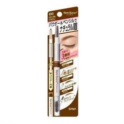 SANA New Born W Brow EX Eyebrow Pencil #B6 Natural Brown 莎娜 柔和三用眉彩笔 #B6 自然棕