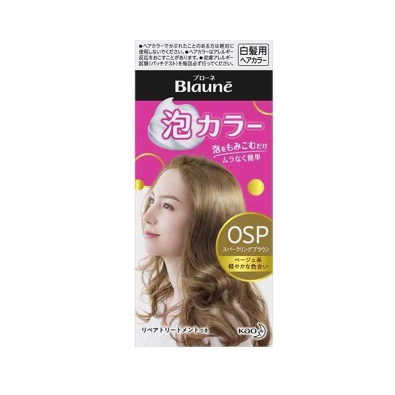 Kao Blaune Bubble Hair Dye OSP Sparkling Brown 花王白发专用 纯植物温和泡泡染发剂-浅黄棕色