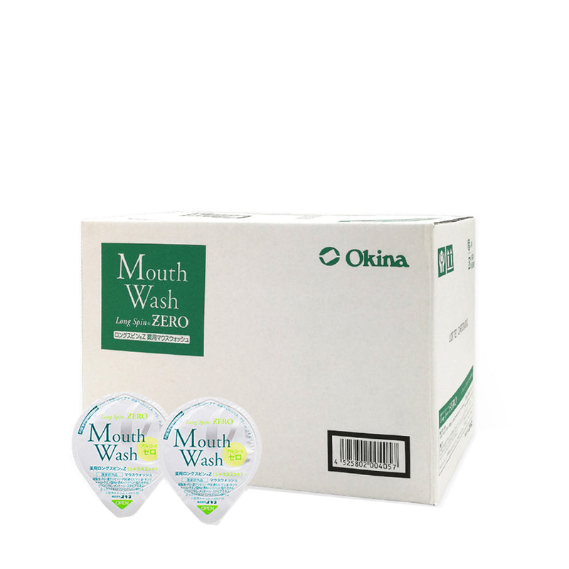 Okina Mouthwash Long Spin Citrus Mint Flavor Zero 14ml x 100pcs 便携式漱口水-薄荷柚子味（无酒精款）