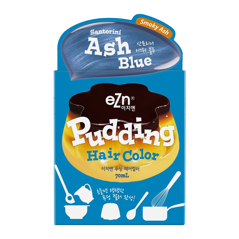 ezn shaking pudding hair color #santorini ash blue 70ml 韩国易知安布丁染发剂 圣托里尼烟灰蓝色 70ml