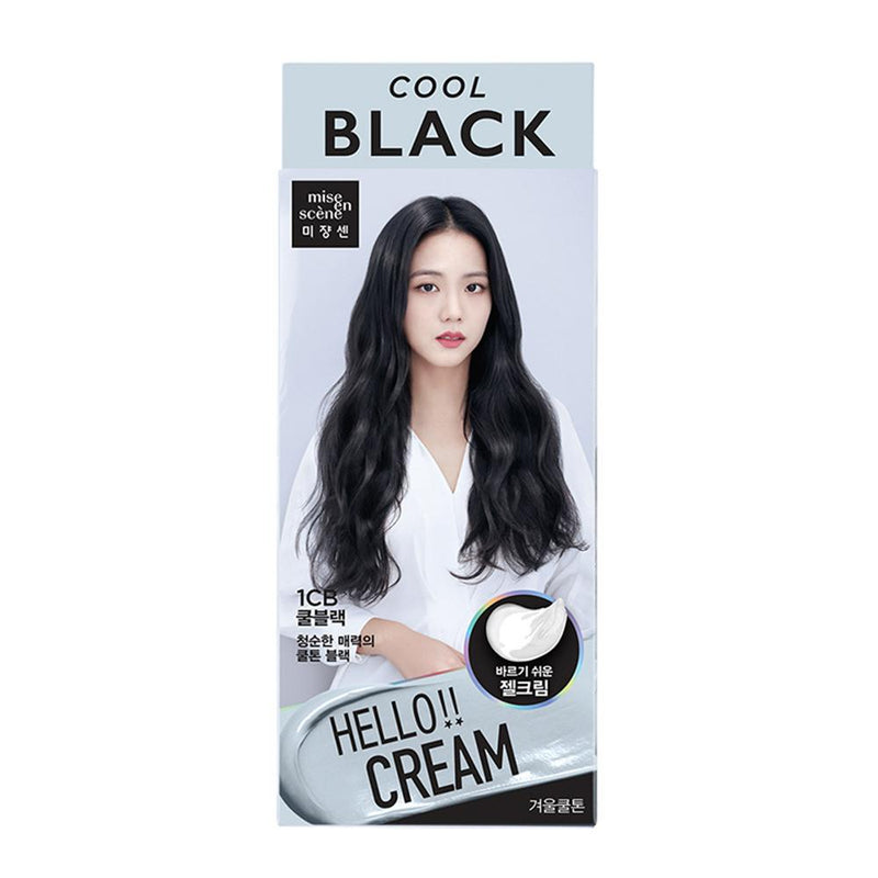 MISE EN SCENE HELLO CREAM HAIR COLOR (1CB Cool Black) 爱茉莉 HELLO Cream 染发剂 (1CB 冷黑色)