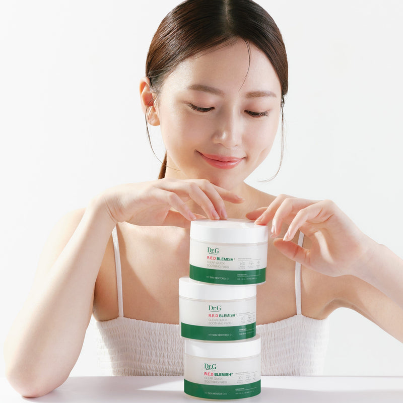 Dr.G R.E.D Blemish Clear Quick Soothing Pads 70 Pads/Box 韩国Dr.G 蒂迩肌 舒润修护补水柔肤水贴片 70片/盒