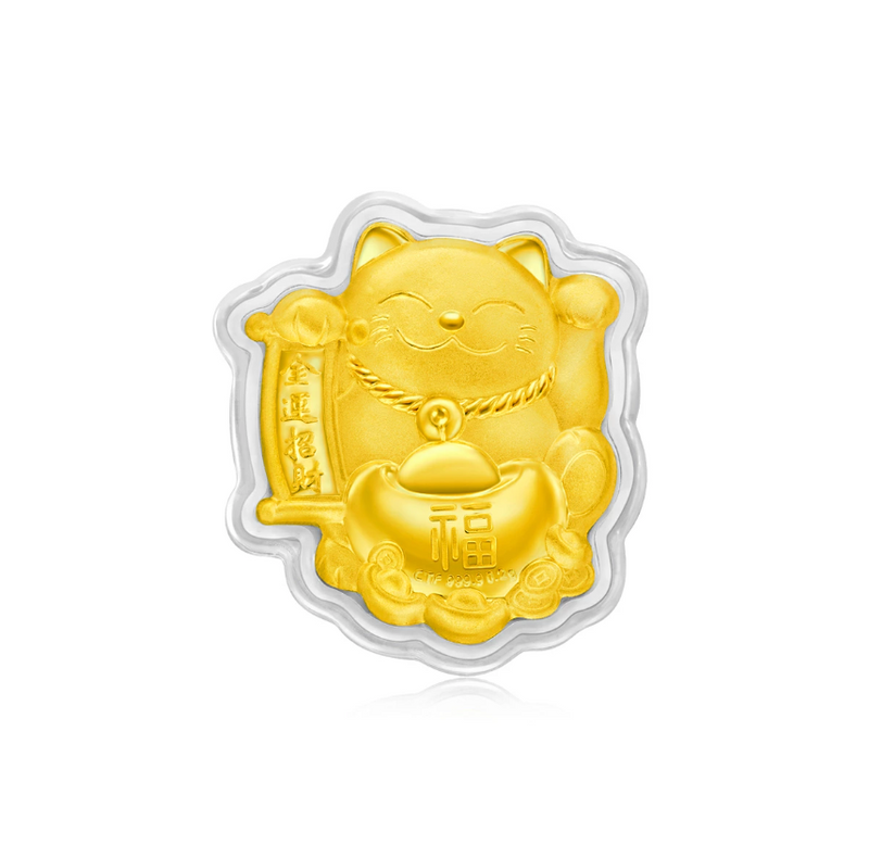 Chow Tai Fook Japan Limited 999.9 Gold Maneki Cat Omamori (Wish Fulfillment) 周大福 日本限定 999.9金招财猫御守(心想事成)