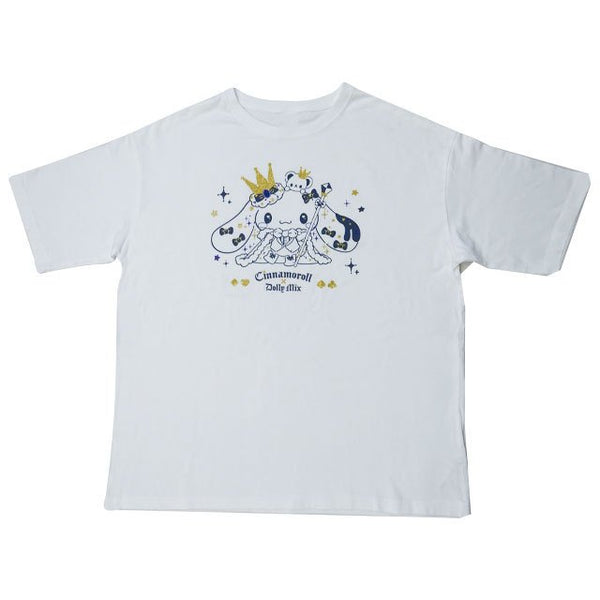 DOLLY MIX x Cinnam Collection Adult T-Shirt (White) 日本DOLLY MIX x 三丽鸥 玉桂狗棉质圆领短袖(白哥德风) 白色
