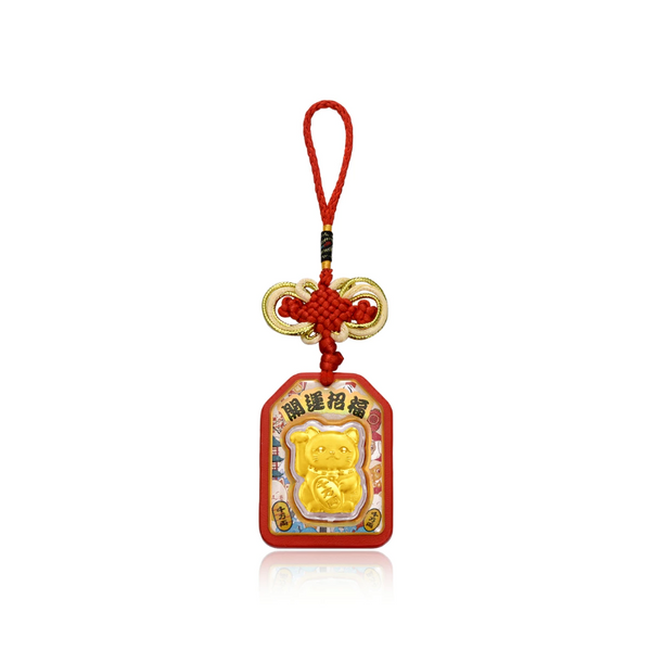 Chow Tai Fook Japan Limited 999.9 Gold Maneki Cat Omamori (Blessing)  周大福 日本限定 999.9金招财猫御守(開運招福)
